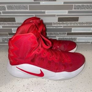 Red Nike Hyperdunk Basketball shoes